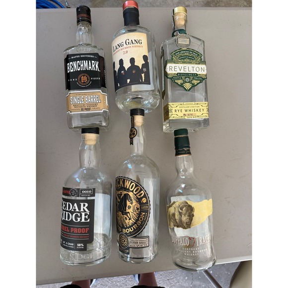 Other - Lot of 6 Empty Bourbon Whiskey Bottles Buffalo Trace Blackwood Cedar Ridge Craft